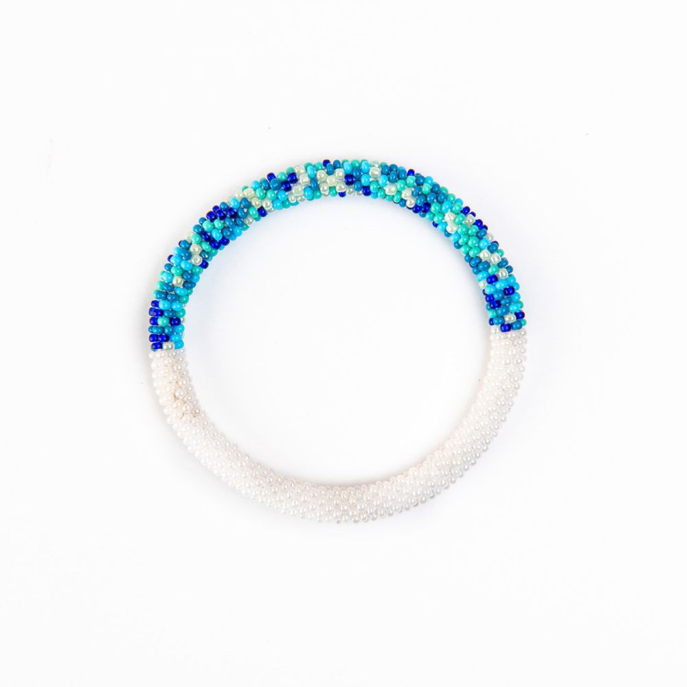 Blue Confetti White Split Bracelet