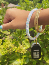 Load image into Gallery viewer, Striped Beaded Key Ring Bracelet
