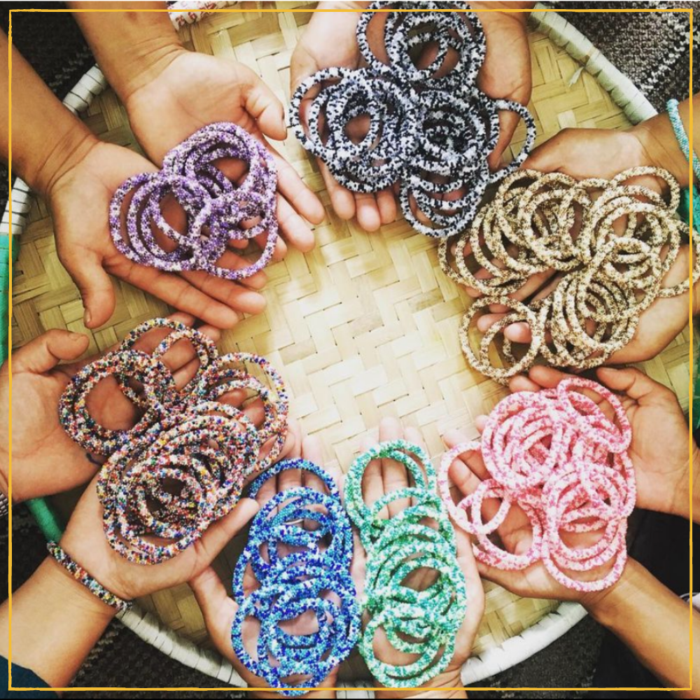 Each piece of jewelry we sell is handmade and can be completely customized and at no additional charge. Our artisans can design a pattern and color combination for any occasion. Weddings, sports teams, universities, colleges, sororities, and fundraisers. 
