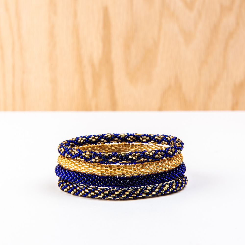 Navy and Gold Bracelet Set