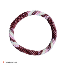 Load image into Gallery viewer, Blush, Rust Red and Cream Bracelet
