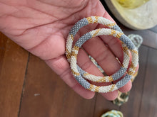 Load image into Gallery viewer, Gray, Gold and Cream Bracelet
